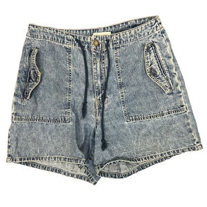 Bill Blass Womens Size 6 Jean Shorts tie Waist Medium Wash Vintage Side pockets